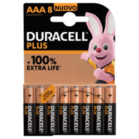 Duracell Plus 100 AAA - Einwegbatterie - AAA - Alkali - 1,5 V - 8 St&uuml;ck(e) - Beige - Schwarz
