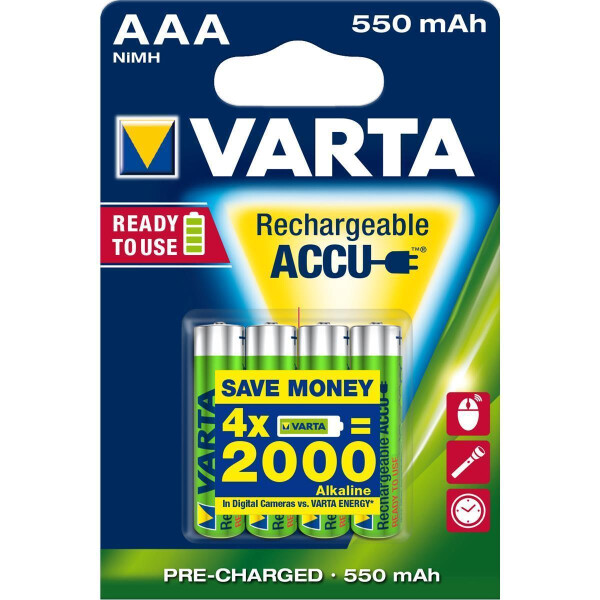 Varta Ready2Use HR03 4pcs - Wiederaufladbarer Akku - Nickel-Metallhydrid (NiMH) - 4 Stück(e) - 550 mAh - AAA