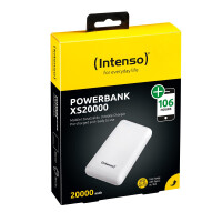 Intenso XS20000 Powerbank Zusatzakku LiPo 20000 mAh 7313552 - 20000 mAh - Lithium Polymer (LiPo) - 3,7 V - Wei&szlig;