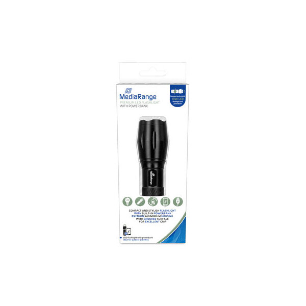 MEDIARANGE MR735 - Hand-Blinklicht - Schwarz - Aluminium - LED - 1 Lampen - 10 W