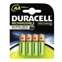 Duracell NiMH - AA - 2400 mAh - Wiederaufladbarer Akku - Nickel-Metallhydrid (NiMH) - 1,2 V - 4 St&uuml;ck(e) - 2400 mAh - Bronze - Gr&uuml;n