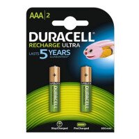 Duracell Akku Staycharged 2 x Micro 0,8 Ah - Wiederaufladbarer Akku - AAA - Nickel-Metallhydrid (NiMH) - 1,2 V - 2 St&uuml;ck(e) - 800 mAh