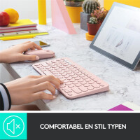 Logitech K380 Multi-Device - Mini - Bluetooth - QWERTY - Pink