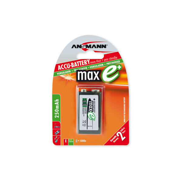 Ansmann 2500mAh AA maxE plus - E-Block - Nickel-Metallhydrid (NiMH) - 8,4 V - 2500 mAh - 26,5 x 17,5 x 48,5 mm