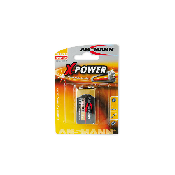 Ansmann 9V-Block - Einwegbatterie - Alkali - 9 V - 1 Stück(e) - Schwarz - 17,5 mm