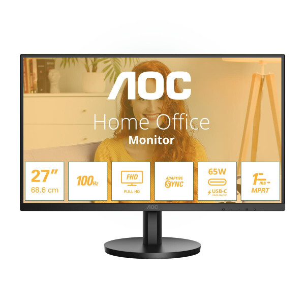 AOC 27B3CA2 27" IPS Monitor 1920 x 1080 100Hz 4ms 1x HDMI USB-C 2x USB 3.2 - 27" - 4 ms