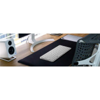 KeySonic Mini Tastatur mit wabenförmigen Tasten Multimediatasten Aluminium Silber/Weiß - Tastatur