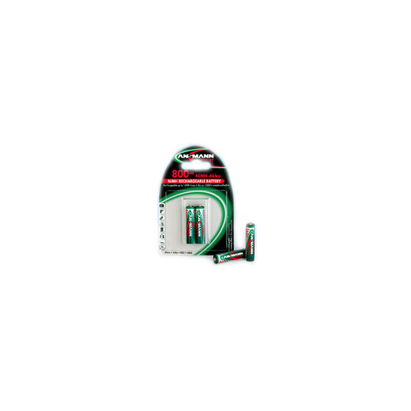 Ansmann Blister 2 X DECT Accu - AA - 800mAh - AA / HR6 - Nickel-Metallhydrid (NiMH) - 1,2 V - 800 mAh - Schwarz