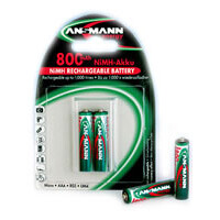 Ansmann Blister 2 X DECT Accu - AA - 800mAh - AA / HR6 - Nickel-Metallhydrid (NiMH) - 1,2 V - 800 mAh - Schwarz