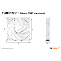 Be Quiet! Pure Wings 3 140mm PWM high-speed weiss