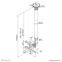 Neomounts by Newstar Monitor-Deckenhalterung - 12 kg - 25,4 cm (10") - 76,2 cm (30") - 75 x 75 mm - 200 x 100 mm - 790 - 1290 mm