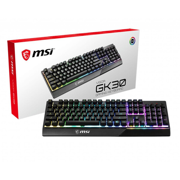 MSI Vigor GK30 - Volle Größe (100%) - USB - Mechanischer Switch - QWERTZ - RGB-LED - Schwarz