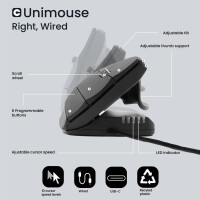 Contour UniMouse wired Bluetooth rechtshänder schwarz matt retail - Maus
