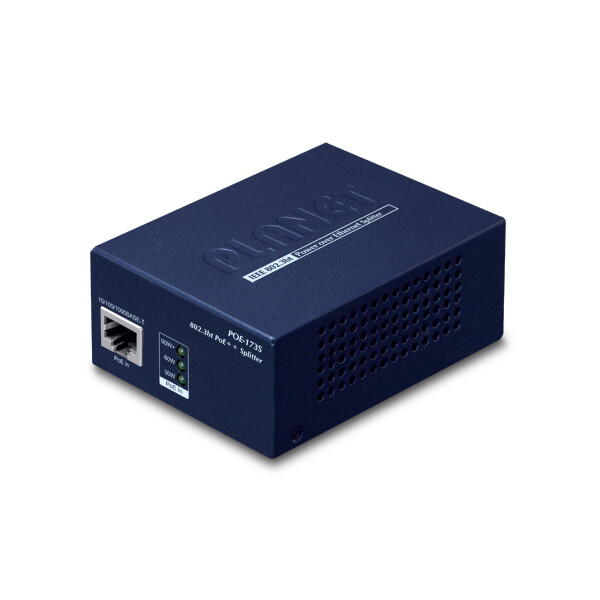 Planet POE-173S - IEEE 802.3 - IEEE 802.3ab - IEEE 802.3at - IEEE 802.3bt - IEEE 802.3u - 10/100/1000Base-T(X) - Cat5/Cat5e/Cat6 - Schwarz - PoE - 48 - 56 V