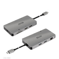 Club 3D Type-C 8-in-1 hub with 2x HDMI, 2x USB-A, RJ45,...
