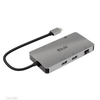 Club 3D Type-C 8-in-1 hub with 2x HDMI, 2x USB-A, RJ45,...