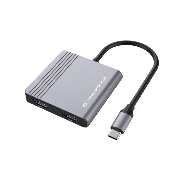 Conceptronic DONN13G - Kabelgebunden - USB 3.2 Gen 1 (3.1 Gen 1) Type-C - 100 W - Grau - 5 Gbit/s - 4K Ultra HD