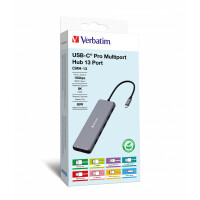 Verbatim USB-C Pro Multiport Hub 13 Port CMH-13 32153 - Hub - 13-Port