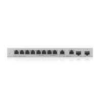 ZyXEL XGS1010-12 v2 12-Port Gigabit UnmanagedSwitch with 8-Port 1G+ 2-Port 2.5G+ - Switch - 1 Gbps