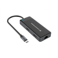 Conceptronic DONN14G - Kabelgebunden - USB 3.2 Gen 1 (3.1 Gen 1) Type-C - 100 W - 1000 Mbit/s - Grau - 5 Gbit/s