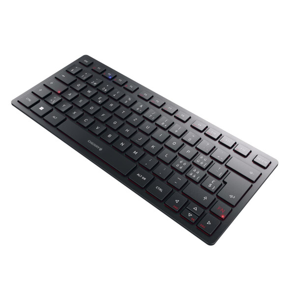 Cherry KW 9200 MINI - 75% - USB + RF Wireless + Bluetooth - Scherenschlüsselschalter - QWERTZ - Schwarz