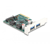 Delock PCI Express x4 Karte zu 2 x extern USB 10 Gbps Typ-A Buchse - Low Profile Formfaktor - PCI-Express