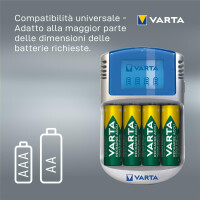 Varta Ladegerät LCD Charger 12V/USB inkl. 4x AA 2600mAh - Ladegerät - Nickel-Metallhydrid (NiMH)