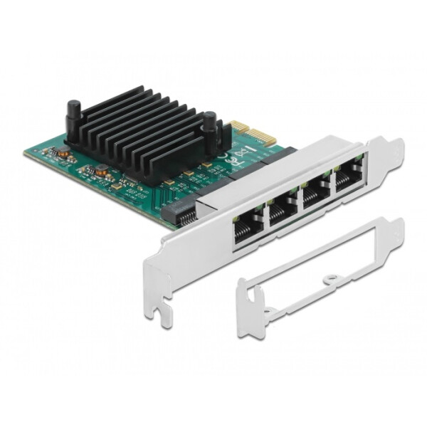 Delock 89025 - Eingebaut - Verkabelt - PCI Express - Ethernet - 1000 Mbit/s - Schwarz - Grün - Metallisch
