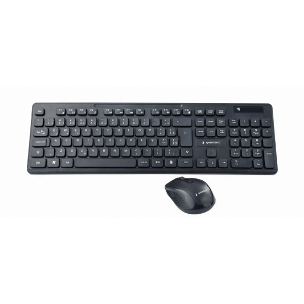 Gembird KBS-WCH-03-DE - Volle Größe (100%) - RF Wireless - QWERTZ - Schwarz - Maus enthalten