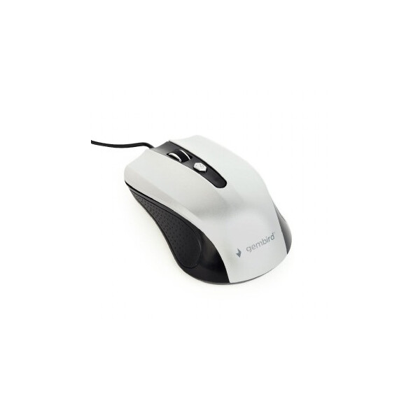 Gembird MUS-4B-01-BS - Beidhändig - Optisch - USB Typ-A - 1200 DPI - Schwarz - Silber