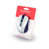Gembird MUS-4B-01-BS - Beidhändig - Optisch - USB Typ-A - 1200 DPI - Schwarz - Silber