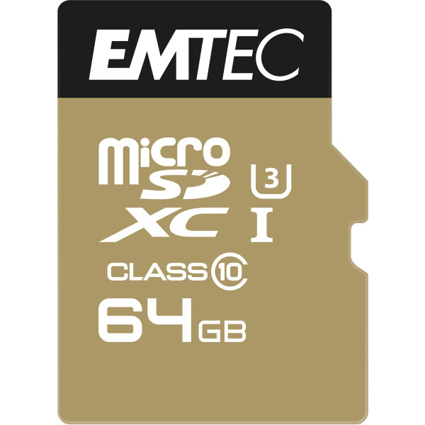 EMTEC Speicherkarte microSDXC 64GB Class10 SpeedIN 95/90 MBs (mit Adapter)