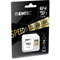 EMTEC Speicherkarte microSDXC 64GB Class10 SpeedIN 95/90...