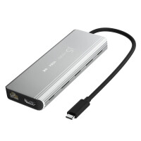 j5create JCD403-N USB4®-8K-Multi-Port-Hub - USB Typ-C - HDMI - RJ-45 - USB 3.2 Gen 2 (3.1 Gen 2) Type-A - USB 3.2 Gen 2 (3.1 Gen 2) Type-C - 10000 Mbit/s - 3840 x 2160 - 7680 x 4320 - 7680 x 4320 Pixel - Grau
