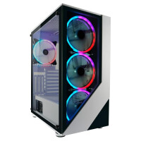 LC-Power Gaming 803W - Midi Tower - PC - Schwarz - Weiß - ATX - micro ATX - Mini-ITX - Metall - Kunststoff - Gehärtetes Glas - Gaming