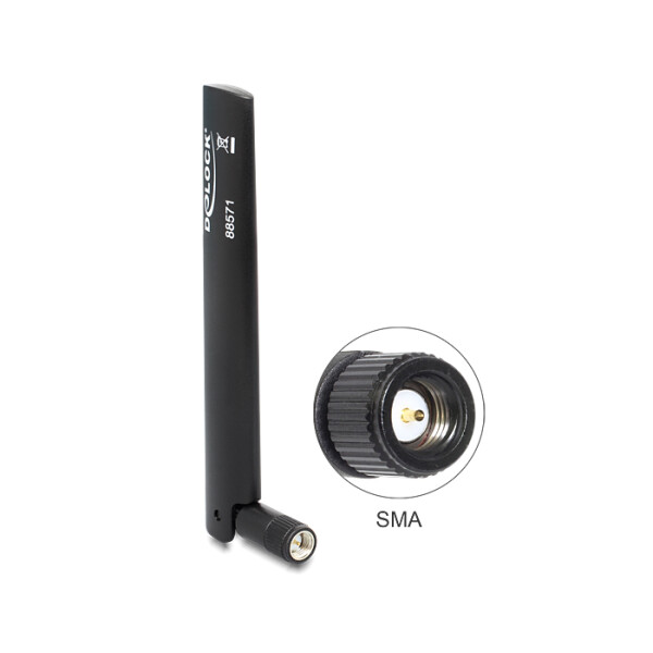 Delock 88571 - 3 dBi - 5 Ohm - Omnidirektionale Antenne - RP-SMA - Männlich - Vertikale Polarisation