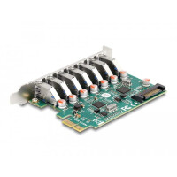 Delock 90104 - PCIe - USB 3.2 Gen 1 (3.1 Gen 1) - PCI 3.0 - SATA 15-Pin - Gr&uuml;n - Grau - PC