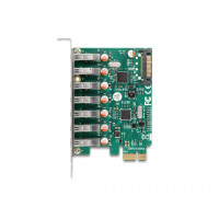 Delock 90104 - PCIe - USB 3.2 Gen 1 (3.1 Gen 1) - PCI 3.0 - SATA 15-Pin - Grün - Grau - PC