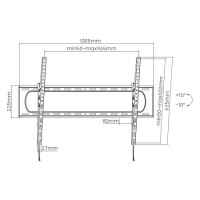 Manhattan TV-Wandhalterung 60"-120" neigbar bis...