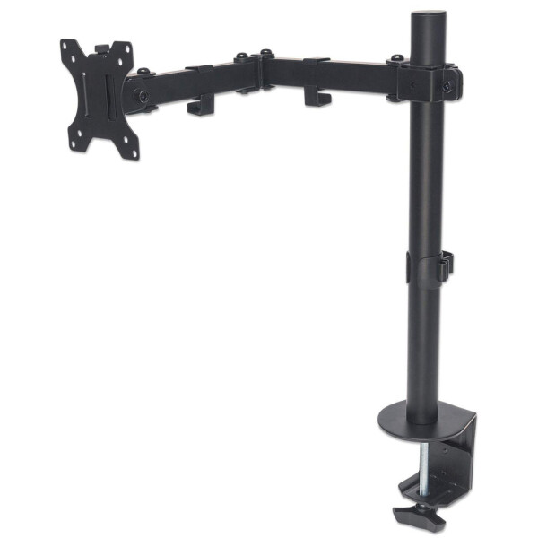 Manhattan Tischhalterung mit Monitorarm für ein Display - Für ein Display von 13" bis 32" und bis zu 8 kg - zweifach schwenkbar - schwarz - Klemme - 8 kg - 33 cm (13 Zoll) - 81,3 cm (32 Zoll) - 100 x 100 mm - Schwarz