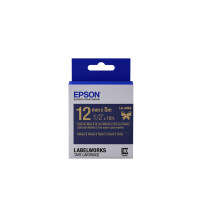 Epson Etikettenkassette - Satinband LK-4HKK Gold/Navyfarben 12 mm (5 m) - Gold auf Marineblau - Japan - Satin - Epson - LabelWorks LW-Z900FK Qwerty - 1,2 cm