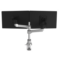 R-Go Caparo 4 R-Go D2 - nachhaltiger Doppel Monitor Arm - Tischhalterung - Gasdruckfeder - 3-9 kg Tragkraft - schwarz/silber - geringer CO2 Fußabdruck - Klemme - 9 kg - 61 cm (24 Zoll) - 81,3 cm (32 Zoll) - 100 x 100 mm - Schwarz