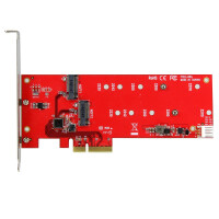 StarTech.com 2x M.2 SSD Controller Card - PCIe - M.2 SATA III NGFF Card