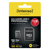 Intenso microSDXC 128GB Class 10 UHS-I Professional -...