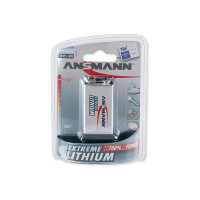 Ansmann 9V E-Block - Einwegbatterie - Lithium - 10,8 V - 1 St&uuml;ck(e) - Silber - 6AM6