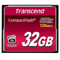 Transcend TS32GCF800 - 32 GB - Kompaktflash - MLC - 120 MB/s - 60 MB/s - Schwarz