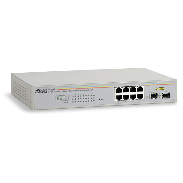Allied Telesis 8 port Gigabit WebSmart Switch - Managed - Rack-Einbau - 1U