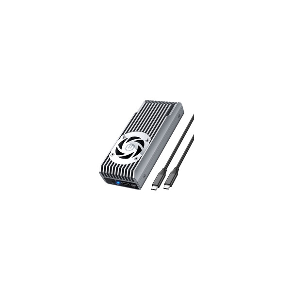 GrauGear externes Gehäuse M.2 NVMe mit Lüfter 20Gbit - Laufwerks-Gehäuse - Gehäuse