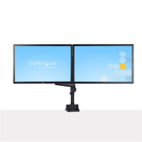 StarTech.com Dual Monitor Halter für Tischmontage - Flexible Monitorarm für 2x VESA Monitore bis zu 32 Zoll(8kg) - Vertikal Stapelbare Arme - Höhenverstelbar/Schwenkbar - Klemme/Tülle - Klemme - 16 kg - 81,3 cm (32 Zoll) - 100 x 100 mm - Höhenverstellung