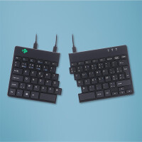 R-Go Split R-Go Break Ergonomische Tastatur - AZERTY (BE) - schwarz - kabelgebunden - Mini - Kabelgebunden - USB - AZERTY - Schwarz